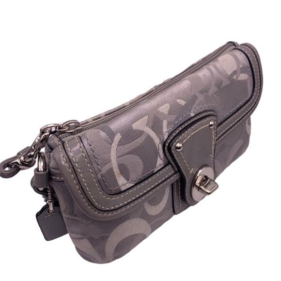 COACH y2k Signature Gray Wristlet - Picture 5 of 10